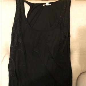 Beaded Black Tank Top